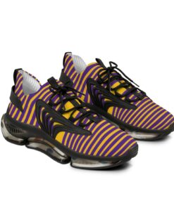 Purple And Gold Striped Mesh Sneakers KI32